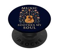 Guitar Soul Music Floral Classic Estetica Guarigione PopSockets PopGrip Adesivo