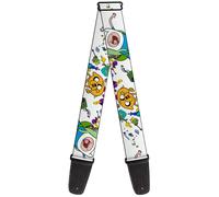 Guitar Strap - Adventure Time Jake And Finn Open Pack Pose White ACC NUOVO