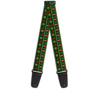 Guitar Strap - Christmas Sweater Stitch Green/White/Gold/Red ACC NUOVO