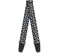 Guitar Strap - Daffy Duck Expression And Eyes Scattered Black/White ACC NUOVO