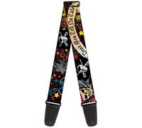 Buckle-Down Tracolla per chitarra, Dead Men Tell No Tales nera, larghezza 5,1 cm