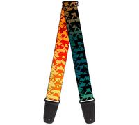 Guitar Strap - Geometric Transition Blues/Reds/Orange/Yellows ACC NUOVO