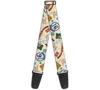 Guitar Strap - Harry Potter Hogwarts Express Icons Collage Beige/Mu... ACC NUOVO