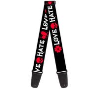 Guitar Strap - Love/Hate Black/White/Fuchsia ACC NUOVO