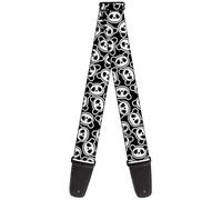Guitar Strap - Scattered Panda Bear Cartoon2 Black/White ACC NUOVO