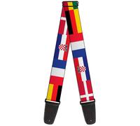 Guitar Strap - Soccer Fan World Cup Team Country Flags ACC NUOVO