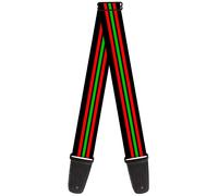 Guitar Strap - Stripe Trio Black/Red/Green/Black ACC NUOVO