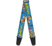 Guitar Strap - The Flintstones And Rubbles Group Pose/Logo Blue ACC NUOVO