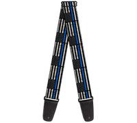 Guitar Strap - Thin Blue Line Flag Weathered Black/Gray/Blue ACC NUOVO