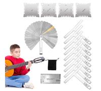 Guitar String Height Gauge, Fretboard Radius Tool, 7cm/2.76inches Luthier Setup Ruler, Precise Strings Action Measurement, Stainless Steel, for Bass and Electric Guitars Repair