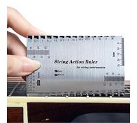 Guitar String Height Gauge, Stainless Steel Measuring Tool, Multi-Functional Precision Action Ruler, Bass Setup Accessory for Banjo and Other String Instruments, 3.39x2.28 Inches