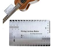 Guitar String Height Gauge, Stainless Steel Multi-Functional Precision Measuring Tool for Guitar and Bass Setup, Action Ruler and Banjo Accessories for Accurate Fret Adjustment