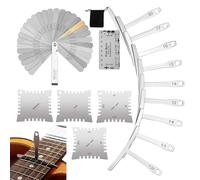 Guitar String Height Gauge, Stainless Steel String Action Ruler Feeler Gauge, Versatile Luthier Setup Kit, Measuring Tools for Musicians, Guitarists, Adjustable for Precision