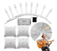 Guitar String Height Gauge, String Action Ruler, Acciaio inossidabile 5,91 x 3,94 pollici Precision Feeler Scale Measuring Tool, Versatile Luthier Setup Kit per musicisti e chitarristi