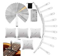 Guitar String Height, Stainless Steel Ruler, Action Measuring Gauge, Sturdy Precision Tool, Etched Easy-Read Scale, Perfect for Musicians Guitarists Luthier Setup Use