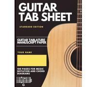 Guitar Tab Sheet: Blank Music Tab Sheets for Bass Guitar | Size 8.5" x 11" | 9 Staves Per Page | 100 Pages Sheet