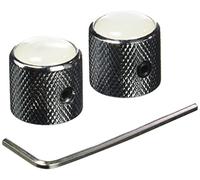 Guitar Tech GT840 - Set di 2 pulsanti di Potenziometro cromo/bianco pearloid