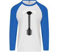Guitar Tie Guitarist Bass Acustico Divertente Uomo L/S Maglietta Baseball