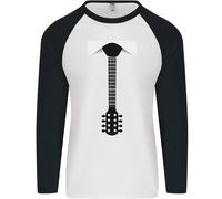 Guitar Tie Guitarist Bass Acustico Divertente Uomo L/S Maglietta Baseball