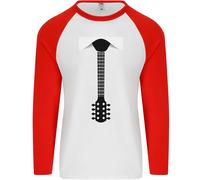 Guitar Tie Guitarist Bass Acustico Divertente Uomo L/S Maglietta Baseball