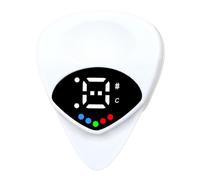 Guitar Tuner, Acoustic Tuners Pick Set, 1.57x1.26x0.28 Inches, Digital Clip Design, Battery Powered , Compact Lightweight Build for Beginners and Guitars Learning, White
