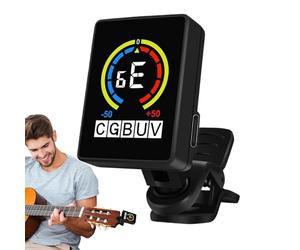 Guitar Tuner Clip On, Precise Digital Electronic Ukulele Tuner, Portable Music Tuning Accessories, 1.06x1.46x1.65 inches Essential Tool for Stage, Practice, Studio, and Performance
