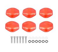 Guitar Tuner Knob Caps 6Pcs Set | Plastic Replacement Covers for Machine Heads | Standard Fit for Acoustic/Electric/Folk Guitars | Easy Installation, Sturdy Decorative Upgrade (Red)