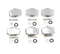 Guitar Tuning Peg Buttons, 6Pcs Metal Stable GuitarTuning Pegs Knob Universal Tuner Buttons Replacement for Acoustic Electric Guitar (Silver)
