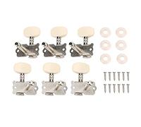Guitar Tuning Pegs 6PCS | Single Hole Steel Column & Square Head | Automatic Locking System for Acoustic/Folk/Specialty Box Guitars | Left & Right Hand Set with Screws