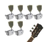 Guitar Tuning Pegs, Replacement Heads Part, 6 Piece Metal Peg Set with Smooth Rotation, Chrome-Plated Machine Heads for Acoustic Electric Bass, Professional Accessory for Musicians Enthusiasts Home