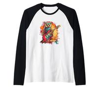Guitarist Ready to Rock the Night Maglia con Maniche Raglan