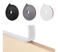 Guittly Nastro autoadesivo per bordi dei mobili, a forma di U, 5 m × 16 mm, flessibile, in TPE per bordi dell'armadio, per tavoli, sedie, scaffali, restauro (bianco, 5 m × 16 mm)