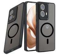 Guizzcg Custodia magnetica per Motorola Moto Edge 50 Fusion, compatibile con MagSafe, retro traslucido, resistente alle cadute, antiurto, nero opaco