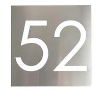 GUIZZO Creart - Numero Civico Esterno in Acciaio Inox con Fori 2 Cifre, Numeri Civici Esterni per Targa Personalizzata Made in Italy, Targhetta Personalizzata Porta Ingresso per Uso Esterno, 15x15H cm