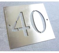 GUIZZO Creart - Numero Civico Esterno in Acciaio Inox con Fori 2 Cifre, Numeri Civici Esterni per Targa Personalizzata Made in Italy, Targhetta Personalizzata Porta Ingresso per Uso Esterno, 12x12H cm