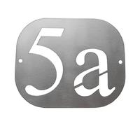 GUIZZO Creart - Numero Civico Esterno in Acciaio Inox, Targa Personalizzata con Numeri Civici Esterni, Fori e 2 Cifre Made in Italy, Targhetta Personalizzata Porta Ingresso per Uso Esterno 14x11.5H cm