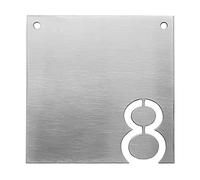GUIZZO Creart - Numero Civico Esterno in Acciaio Inox, Targa Personalizzata con Numero Inciso e Design Moderno, Targhetta Porta Ingresso Personalizzata Resistente contro Intemperie e Usura, 10x10 cm