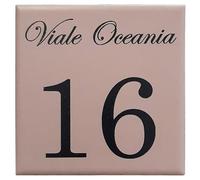 GUIZZO Creart - Numero Civico Esterno Personalizzato in Ceramica, Targhetta Personalizzata Via/Nomi con Cornice Mosaico, Targhetta Porta Ingresso Personalizzata Made in Italy 10x10H cm, Marrone