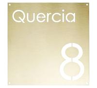 Guizzo Creart Targhetta in Ottone Inox, Dimensioni 15x15 cm - Targa Completamente Personalizzabile con Numero Civico Esterno Traforato - Prodotto Artigianale e Numeri Civici Esterni Made in Italy