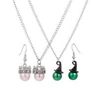 Gujjdgk 2 collane e orecchini coordinati dell'amicizia, braccialetti con cappello e corona di merchandising, regalo di Natale per donne, migliori amiche, coppie, fan