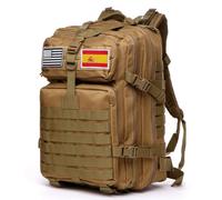 GUJOIN Zaino tattico da 50 litri con sistema molle, grande capacità militare, impermeabile, per emergenze di 3 giorni di caccia, escursionismo e campeggio, zaino per attività all'aperto, Kaki, 50L