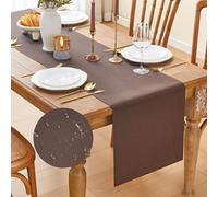 GUJOXILA Runner da tavolo, moderno, marrone, 40 x 140 cm, impermeabile, lavabile, effetto lino, per cucina, tavolo da pranzo, decorazione per matrimoni, interni, vacanze, feste