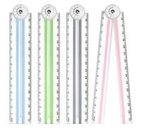 Gukasxi 4 Pezzi Righello in plastica 30cm Righelli colorati trasparenti Righello pieghevole Righello di Disegno Pieghevole Righello Chiaro Per Bambini Studente Ufficio Scuola