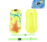 Gukasxi Boa da nuoto, impermeabile, sacco a secco boa nuoto per bambini, adulti, galleggiante, boa gonfiabile, triathlon, per sport acquatici aperti, verde giallo, Boa galleggiante