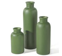 GUKJOB Set di 3 piccoli vasi in ceramica verde salvia, vasi da fiore moderni in stile Boho per la decorazione della stanza, decorazione in stile fattoria, vasi per la tua cucina, bagno, camera da