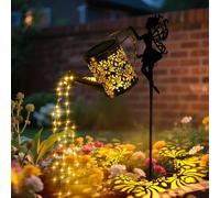 GuKKK Annaffiatoio a energia solare, luci per annaffiatoio con gancio a farfalla, petali di rosa, annaffiatoio solare per esterni, IP65, impermeabile, può essere utilizzato per Hofweg Balcone
