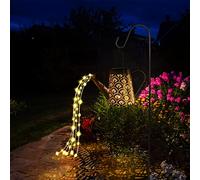 GuKKK Annaffiatoio Solare Luci, Luce d'arte da Giardino con Doccia a Stella, Annaffiatoio Impermeabile Solare luci Fiabesche, Led Fata Arte Lampada Decorativa da Sppendere al Cortile con Staffa