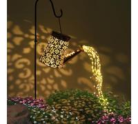 GuKKK Annaffiatoio Solare Luci, Luce d'arte da Giardino con Doccia a Stella, Annaffiatoio Impermeabile Solare luci Fiabesche, Led Fata Arte Lampada Decorativa da Sppendere al Cortile con Staffa (E)