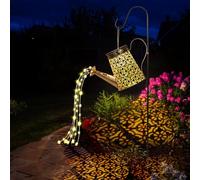 GuKKK Annaffiatoio Solare Luci, Luce d'arte da Giardino con Doccia a Stella, Annaffiatoio Impermeabile Solare luci Fiabesche, Led Fata Arte Lampada Decorativa da Sppendere al Cortile con Staffa (C)