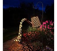 GuKKK Annaffiatoio Solare Luci, Luce d'arte da Giardino con Doccia a Stella, Annaffiatoio Impermeabile Solare luci Fiabesche, Led Fata Arte Lampada Decorativa da Sppendere al Cortile con Staffa